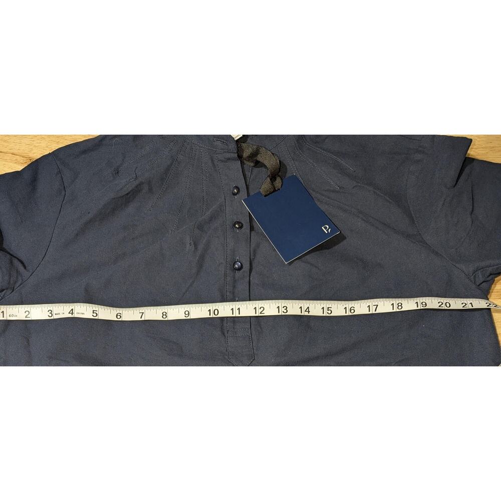 Tuckernuck Pomander Place Shirt Dress Womens XS Navy Cotton 3/4 Sleeve Shift New - Picture 2 of 16